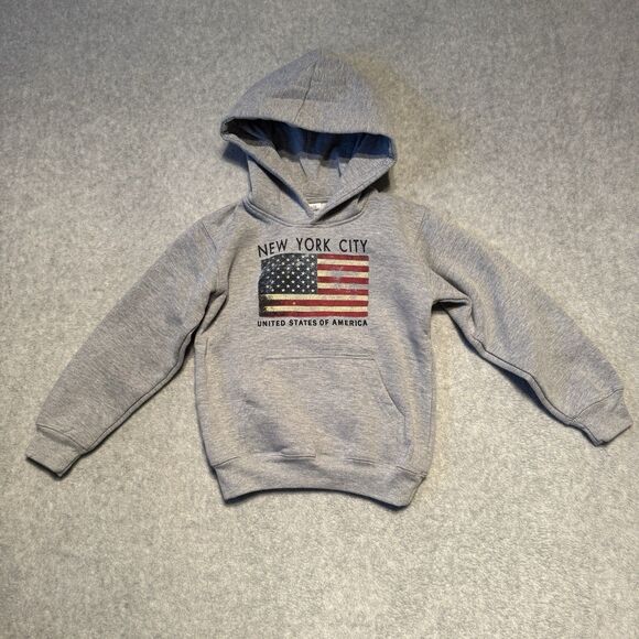New York Hooded Pullover Sweatshirt Boys 5T Gray Bundle Crewneck Sweater - Picture 6 of 7